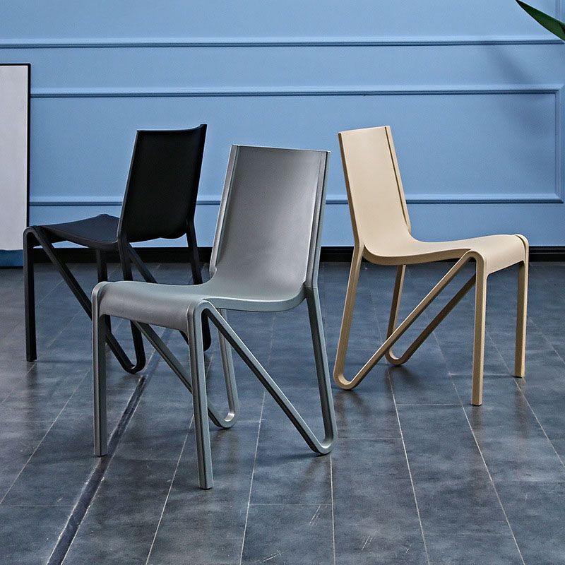 Plastic Scandinavian Kitchen Dining Room Side Chair Solid Back Chair Clearhalo ' kitchen&dining_furn' 'Dining Chairs' 'Dining Tables & Seating' 'dining_chair' 'furn' 'furn_dining_chair' 'Furniture' 'furniture_dining_chair' 'Kitchen & Dining Furniture' 'kitchen' 1200x1200_c9d348e9-6b2e-4ae5-8f8a-b48cf04ec116