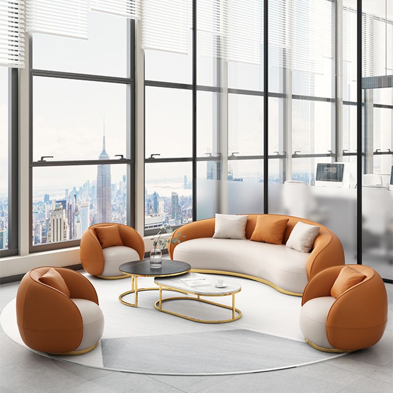 Hedendaagse vaste kleur hellende arm gebogen bank voor woonkamer