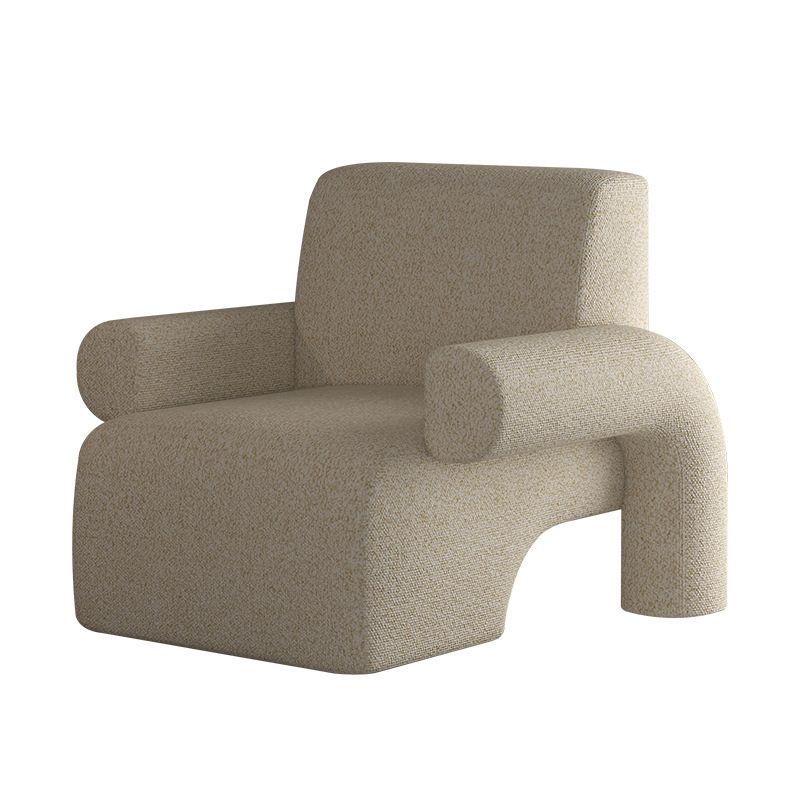 Contemporary Wool Sofa with Tight Back and Recessed Arm,35.43" W