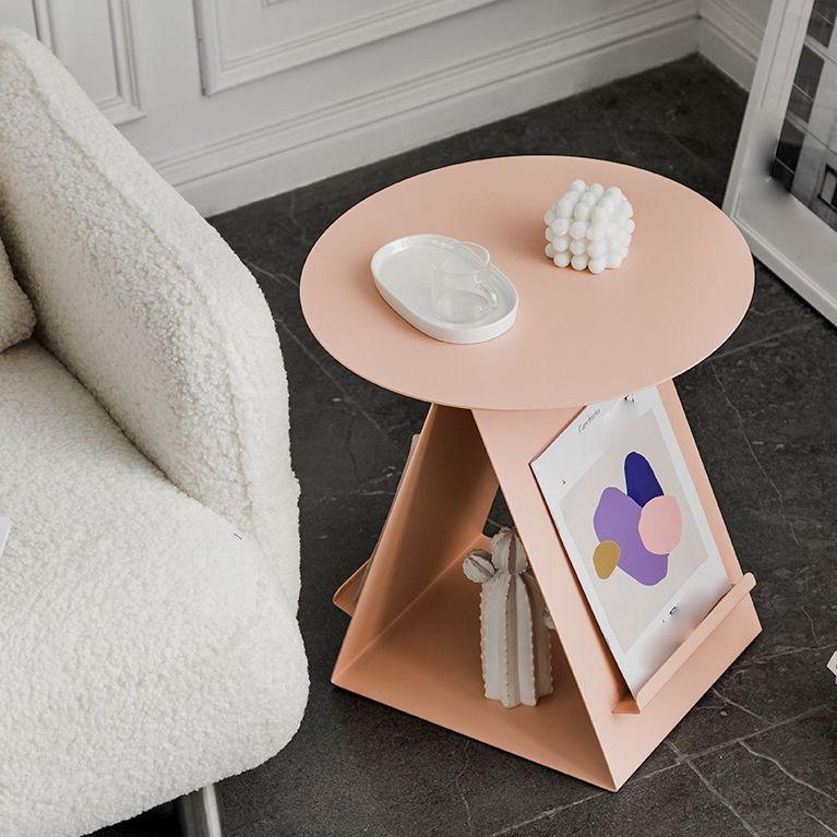 リビングルーム用のミッドセンチュリー抽象端エンドテーブルメタルラウンドサイドエンドテーブル