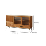 Contemporary Glass Doors Display Stand Pine Storage Cabinet for Dining Room Clearhalo 'Display & China Cabinets' 'display_china_cabinets' 'furn' 'furn_display_china_cabinets' 'Furniture' 'Kitchen & Dining Furniture' 1200x1200_c9d53867-635b-480c-a4f1-6a8497504d48