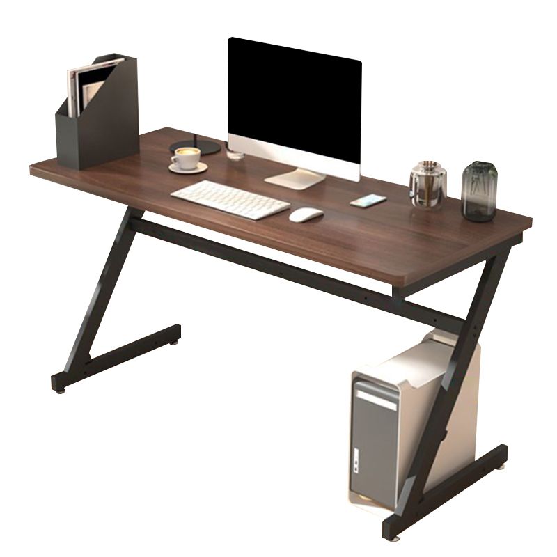 Rectangular Office Desk Antique Finish Writing Desk with Metal Legs Clearhalo 'furn' 'furn_office_desk' 'Furniture' 'Office Desks' 'Office Furniture' 'office_desk' 1200x1200_c9d5cf94-a455-492a-ac85-3cb71c76b863