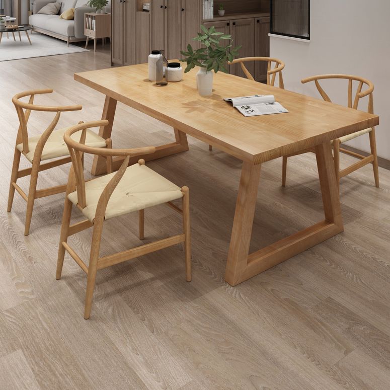 Pine Solid Wood Rectangle Table Modern Dining Table in Nature with Double Pedestal Clearhalo ' dining_table' 'Dining Tables & Seating' 'Dining Tables' 'furn' 'furn_dining_table' 'Furniture' 'furniture_dining_table' 'Kitchen & Dining Furniture' 'kitchen&dining_furn' 'kitchen' 'kitchen_dining_table' 1200x1200_c9d5f640-a35a-4ffa-9285-c6715b183346