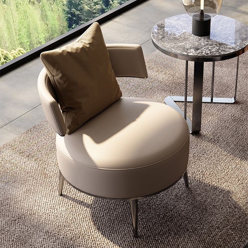 Faux Leather Armless Chair Basic Four Leg Chair for Living Room, 26.77" Wide