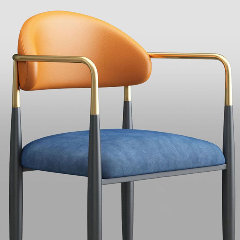 Contemporary Style Kitchen Chairs Dining Open Back Arm Side Chair with Metal Legs Clearhalo ' kitchen&dining_furn' 'Dining Chairs' 'Dining Tables & Seating' 'dining_chair' 'furn' 'furn_dining_chair' 'Furniture' 'furniture_dining_chair' 'Kitchen & Dining Furniture' 'kitchen' 1200x1200_c9d6ce0b-d741-45b6-a76d-ad3866e1d366