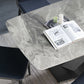 Luxury Sintered Stone Top Dining Table Rectangle Dining Table with Metal Pedestal in Black