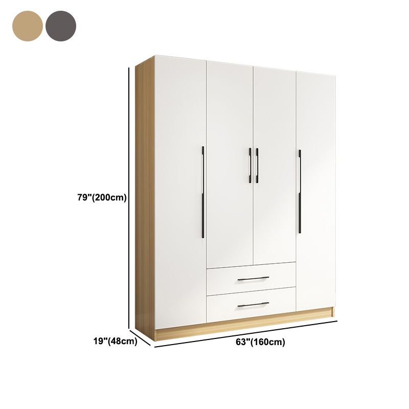 Wooden Wardrobe Closet With Shelves Contemporary Wardrobe Armoire Clearhalo 'Armoires & Wardrobes' 'armoires_wardrobes' 'Bedroom Furniture' 'furn' 'furn_armoires_wardrobes' 'Furniture' 1200x1200_c9d751ed-7202-4e37-ba14-92b90aacea0d