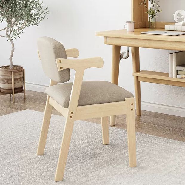 Eigentijdse bureaustoel Solid Wood Arm stoel met gestoffeerd
