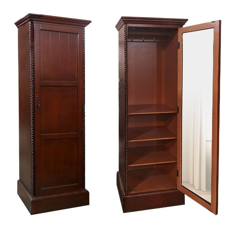 Wood Matte Finish Storage Cabinet with Hinged Door Coastal Cabinet for Home Clearhalo 'Armoires & Wardrobes' 'armoires_wardrobes' 'Bedroom Furniture' 'furn' 'furn_armoires_wardrobes' 'Furniture' 1200x1200_c9d795d7-d9a1-4642-bdc1-06c4ac6d4db3