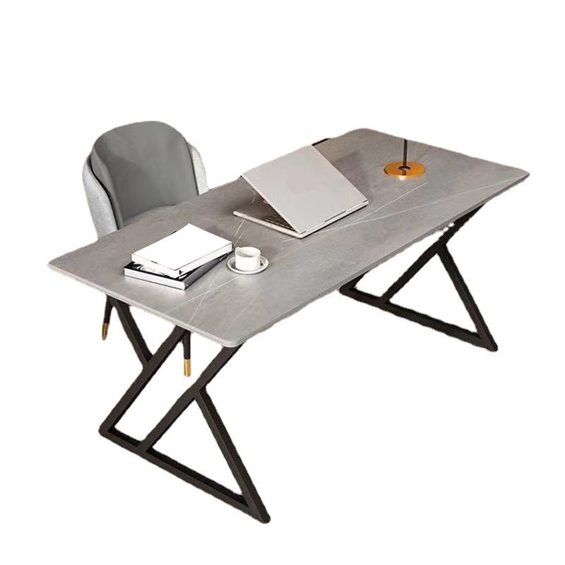 Scrivania di scrittura contemporanea banco di computer con finitura antica con gambe metalliche