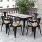 Set tavolo da pranzo in metallo stile moderno Set dinette da esterno 1/2/3/5/7 pezzi