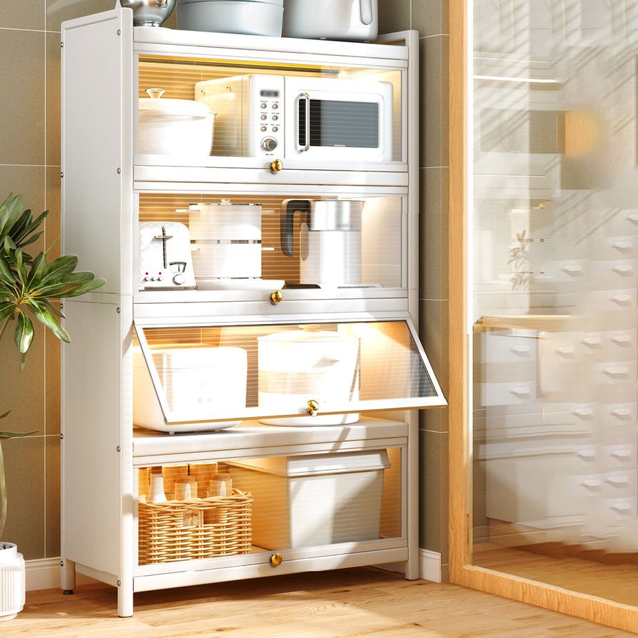 Server a buffet in metallo bianco porte in vetro server buffet moderno per soggiorno