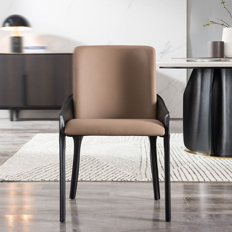 Modern Style Arm Chair Faux Leather Dining Chair for Dining Room Clearhalo 'Dining Chairs' 'Dining Tables & Seating' 'dining_chair' 'furn' 'furn_dining_chair' 'Furniture' 'furniture_dining_chair' 'Kitchen & Dining Furniture' 1200x1200_c9db6c06-4a92-4a5f-99f3-1001d5a91516