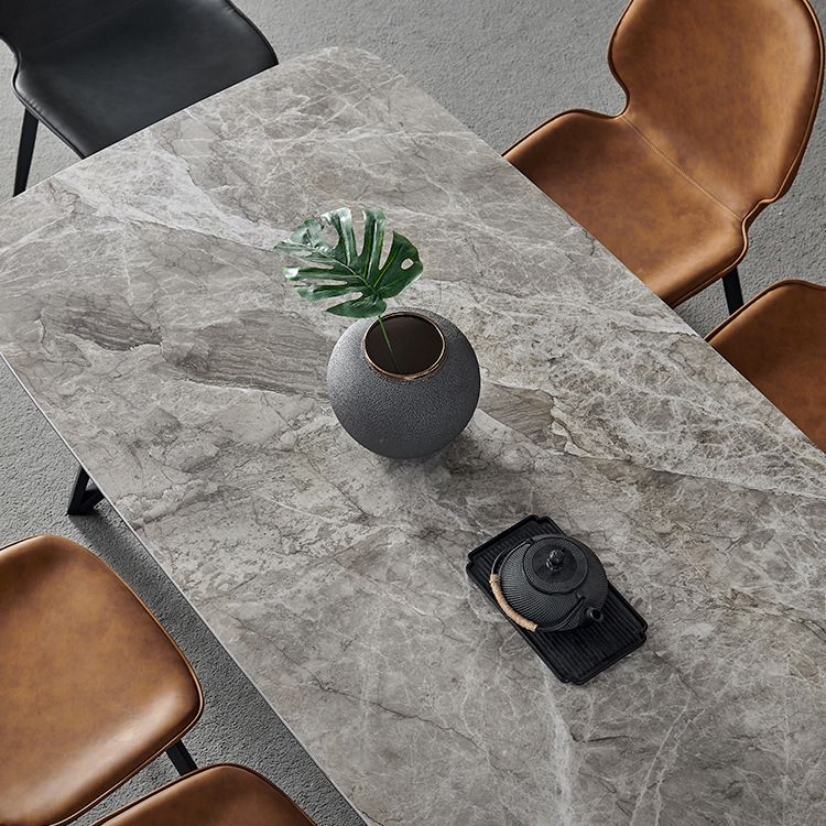 Sintered Stone Modern Rectangle Dining Table Grey Stone Top Table with 4 Legs Clearhalo ' dining_table' 'Dining Tables & Seating' 'Dining Tables' 'furn' 'furn_dining_table' 'Furniture' 'furniture_dining_table' 'Kitchen & Dining Furniture' 'kitchen&dining_furn' 'kitchen' 'kitchen_dining_table' 1200x1200_c9dbbb37-ac28-4f20-8199-59c453271433