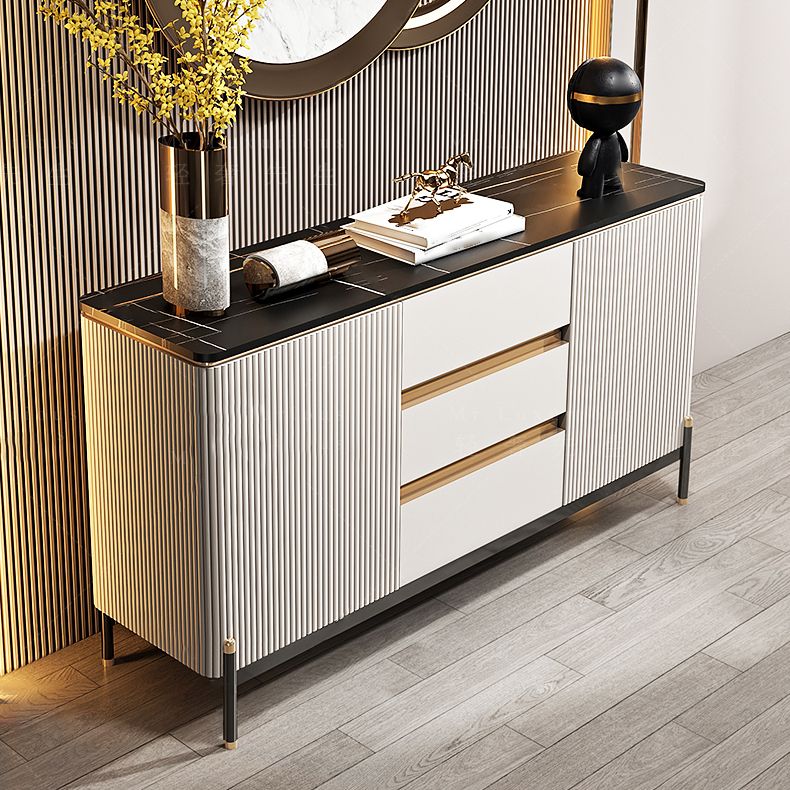 2-deurs glamours bijboarde stenen bovenboard met lade en voer voor de woonkamer