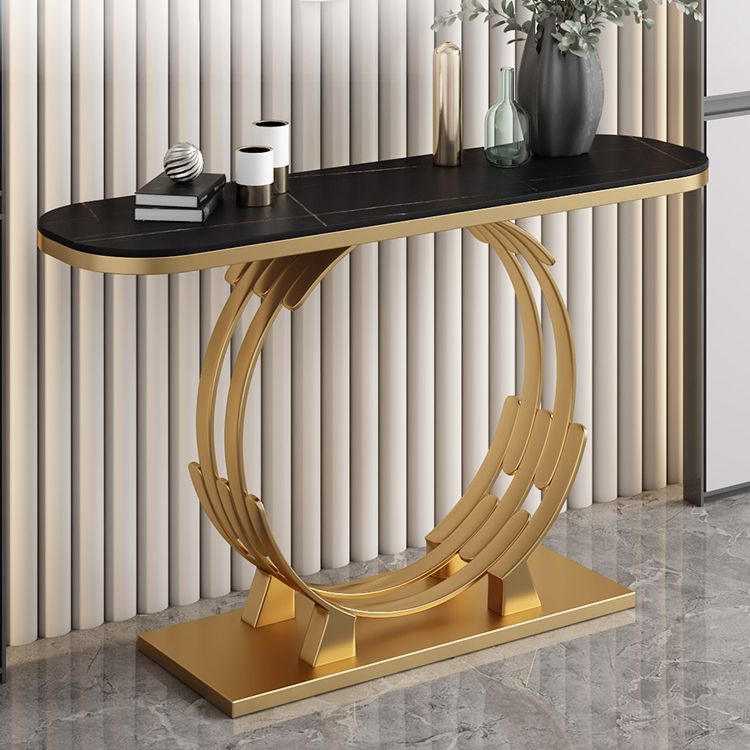Glam Marble et Metal Rectangle Console Accent Table pour Hall