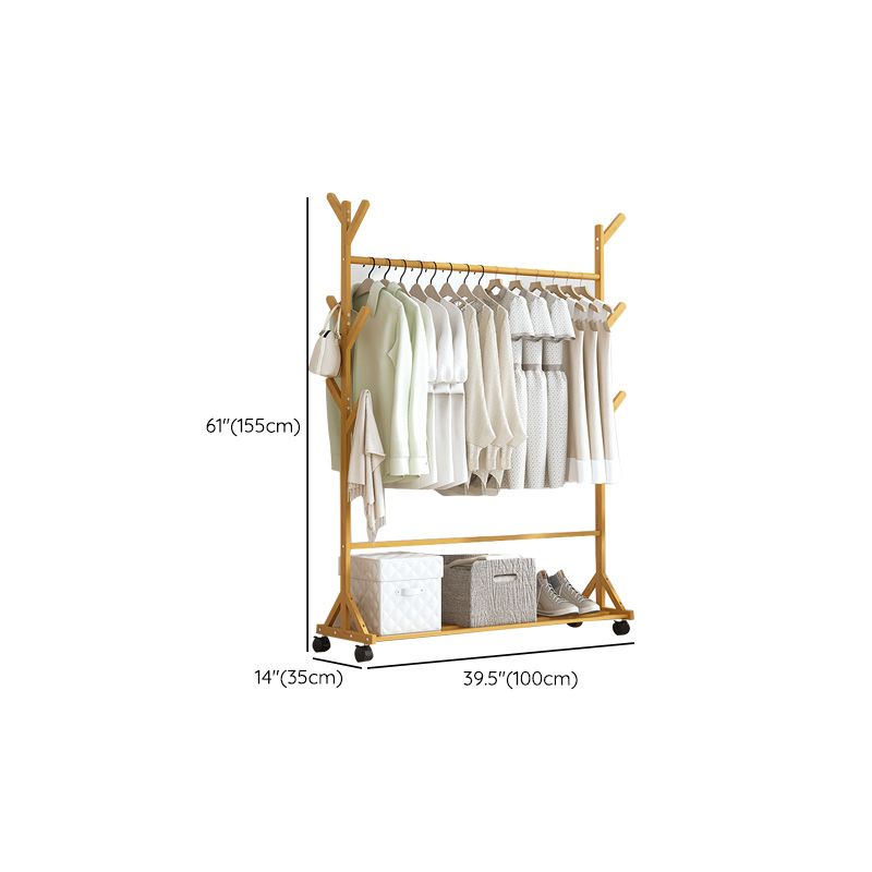 Modern At Rack Prachtige vaste houten kledinghanger met Castors