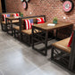 Industrial Solid Wood Dinner Room Kitchen Table Brown Trestle Base Table for Dinning Room Clearhalo ' dining_table' 'Dining Tables & Seating' 'Dining Tables' 'furn' 'furn_dining_table' 'Furniture' 'furniture_dining_table' 'Kitchen & Dining Furniture' 'kitchen&dining_furn' 'kitchen' 'kitchen_dining_table' 1200x1200_c9e0a2d7-1187-4580-8207-9bf7480acec8
