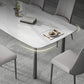 Contemporary Rectangular Stone Dining Table with Stainless Steel Legs