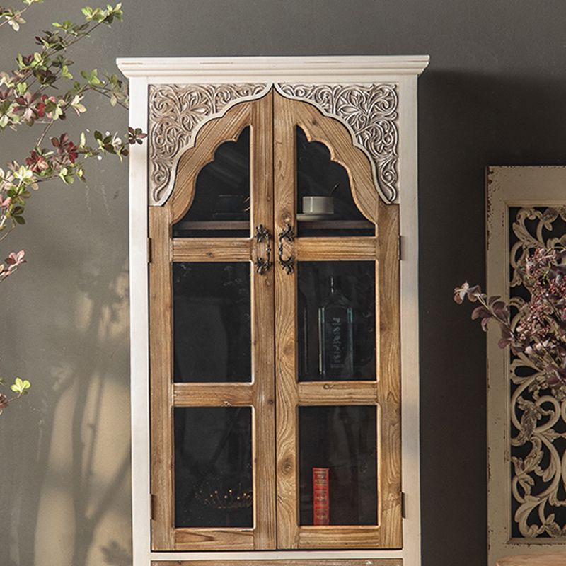 Industrial Wood Accent Cabinet Distressed Finish Fretwork Accent Cabinet Clearhalo 'Cabinets & Chests' 'cabinets_chests' 'furn' 'furn_cabinets_chests' 'Furniture' 'Living Room Furniture' 1200x1200_c9e32dcf-8d99-42a4-993f-8a1a839fe68c