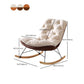 Modern Rocker Chair Metal Frame Tufted Cushion Spindle Rocker Chair for Living Room