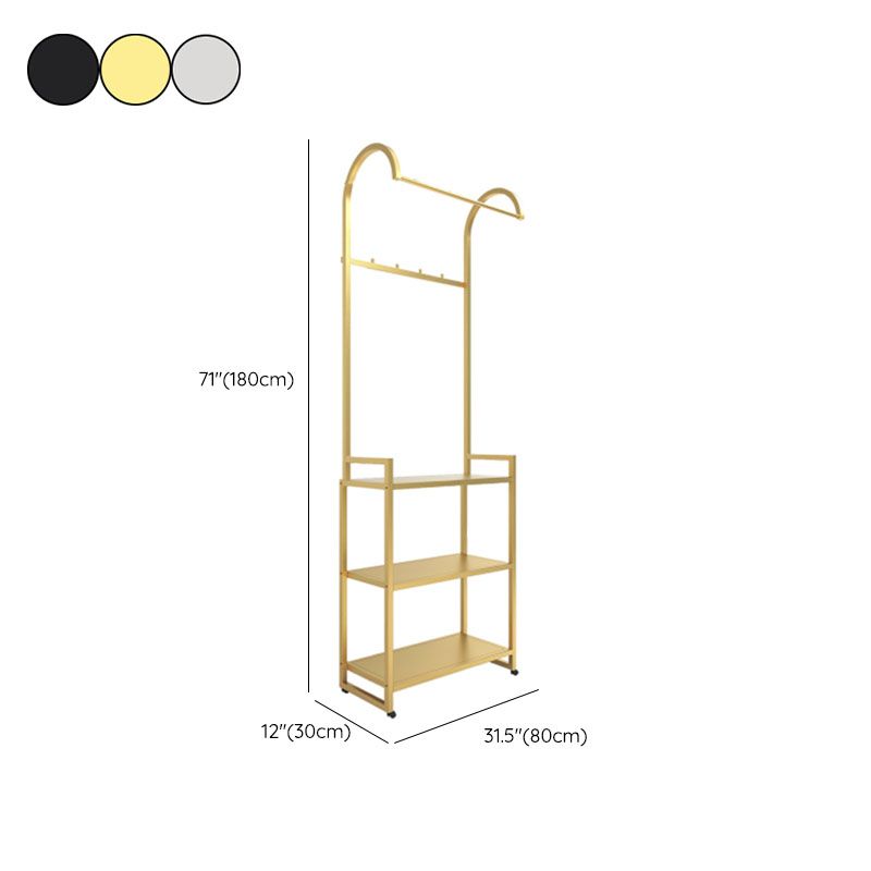 Luxurious Metallic Coat Hanger Free Standing Multicapa Estantes de diseño de la reverencia