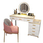 Modern Dressing Table Bedroom Stone Lighted Mirror Make-up Vanity Clearhalo 'Bedroom Furniture' 'furn' 'furn_makeup_vanities' 'Furniture' 'Makeup Vanities' 'makeup_vanities' 1200x1200_c9e439d0-9373-4de1-b2b5-daf033d1bb2d