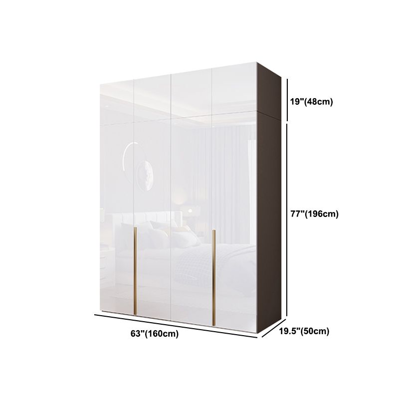 Contemporary Wooden Wardrobe White Colour Soft Close Door Wardrobe Closet Clearhalo 'Armoires & Wardrobes' 'armoires_wardrobes' 'Bedroom Furniture' 'furn' 'furn_armoires_wardrobes' 'Furniture' 1200x1200_c9e5f4e6-0b3f-4ec4-b2d0-8c0f5581cce2