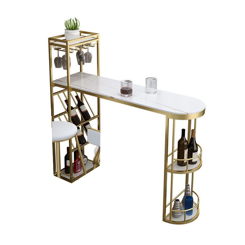 Sintered Stone Bar Table Modern Tulip Dining Table with Storage Shelves Clearhalo 'Bar Furniture' 'Bar Tables' 'bar_tables' 'furn' 'furn_bar_tables' 'Furniture' 'Kitchen & Dining Furniture' 1200x1200_c9e6634e-5948-4bca-878a-e45e13215fa1