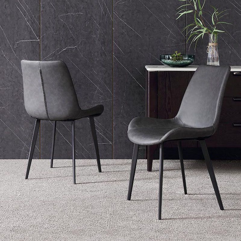 Indoor Industrial Arm Chair Solid Back Metal Upholstered Dining Room Chair (Set of 2) Clearhalo ' kitchen&dining_furn' 'Dining Chairs' 'Dining Tables & Seating' 'dining_chair' 'furn' 'furn_dining_chair' 'Furniture' 'furniture_dining_chair' 'Kitchen & Dining Furniture' 'kitchen' 1200x1200_c9e67369-877f-4442-98d7-6e82fa4fcb90