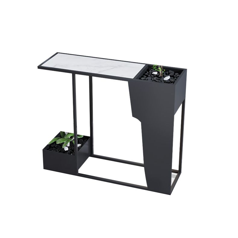 Mesa de consola rectangular contemporánea mesa de sofá de consola negra para hall