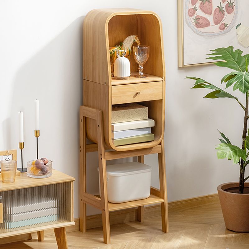 Libreria chiusa in bambù contemporaneo verticale con cassetto