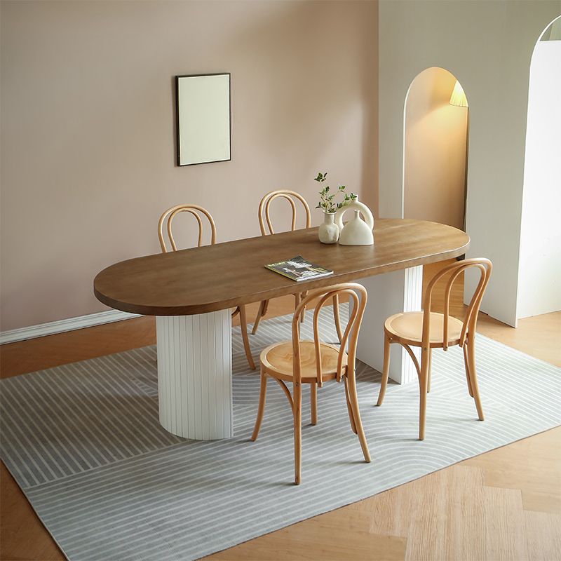 Modern Dining Oval Table Dining Wooden Table for Restaurant with Wood Legs Clearhalo 'Dining Tables & Seating' 'Dining Tables' 'dining_table' 'furn' 'furn_dining_table' 'Furniture' 'furniture_dining_table' 'Kitchen & Dining Furniture' 1200x1200_c9e9f466-8d55-4bfd-9031-902891b17fc2