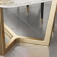 Luxury Sintered Stone Dining Table Rectangle Table with Gold Trestle Base Clearhalo 'Dining Tables & Seating' 'Dining Tables' 'dining_table' 'furn' 'furn_dining_table' 'Furniture' 'Kitchen & Dining Furniture' 1200x1200_c9ec4fa1-359f-4174-b322-2b8655a0b606