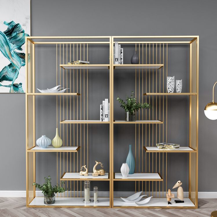5-Shelf Modern Vertical Etagere Bookshelf Iron Frame Manufactured Wood Shelf Bookshelf Clearhalo 'Bookcases' 'furn' 'furn_bookcases' 'Furniture' 'furniture_bookcases' 'kitchen' 'kitchen_bookcases' 'Living Room Furniture' 'Office Furniture' 1200x1200_c9ed7a6d-e297-485c-901a-178afbdfb68b