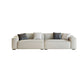 Contemporary Stationary Faux Leather Sofa Living Room Square Arm Cushions Sofa