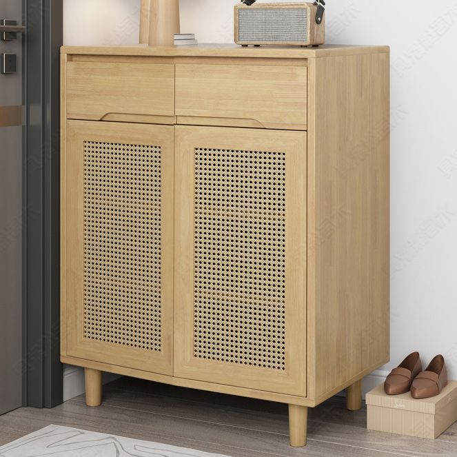 Cabinet d'accent contemporain avec tiroirs et portes en bois massif