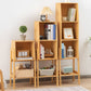 Bamboo Vertical Bookshelf Contemporary Closed Back Bookcase with Shelves