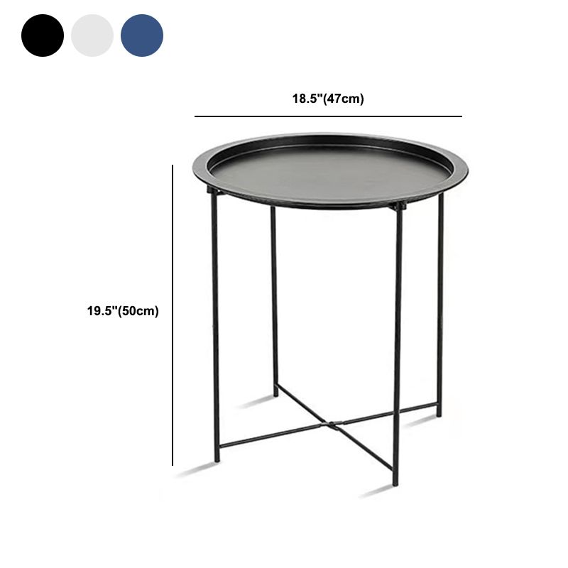 Mid-Century Cross Legs Side Table Metal Round Side End Table Clearhalo 'Coffee & Accent Tables' 'End & Side Tables' 'end_side_tables' 'furn' 'furn_end_side_tables' 'Furniture' 'Living Room Furniture' 1200x1200_c9f0ef41-64ba-4282-9c64-a51ea8d1c901