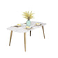 Traditional Luxury Rectangle Dining Table White Faux Marble Top Table for Home Clearhalo 'Dining Tables & Seating' 'Dining Tables' 'dining_table' 'furn' 'furn_dining_table' 'Furniture' 'Kitchen & Dining Furniture' 1200x1200_c9f10eea-c5d9-4754-9bb9-c42629b098e2
