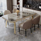 Luxury Kitchen Dinner Table Stone Rectangle 4 Legs Dining Table Clearhalo 'Dining Tables & Seating' 'Dining Tables' 'dining_table' 'furn' 'furn_dining_table' 'Furniture' 'Kitchen & Dining Furniture' 1200x1200_c9f1eba1-674f-4a0e-9458-8fc95cdb7739