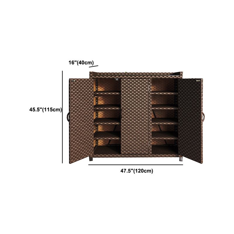 Modern Storage Cabinet Wicker&Rattan Side Cabinet With Doors Clearhalo 'Cabinets & Chests' 'cabinets_chests' 'furn' 'furn_cabinets_chests' 'Furniture' 'Living Room Furniture' 1200x1200_c9f22d7d-7d9b-4e90-928c-a19b41991bbd