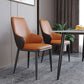 Modern Dining Room Chairs Matte Finish Leather Curved Parsons Arm Chair Clearhalo ' kitchen&dining_furn' 'Dining Chairs' 'Dining Tables & Seating' 'dining_chair' 'furn' 'furn_dining_chair' 'Furniture' 'furniture_dining_chair' 'Kitchen & Dining Furniture' 'kitchen' 1200x1200_c9f38e29-1e14-432c-8111-c841b07d4617