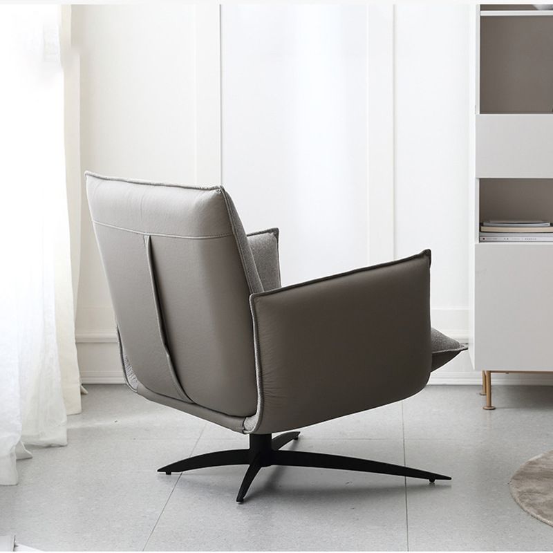 Contemporary Linen 4-Star Tight Back Accent Armchair in Grey Clearhalo 'Accent Chairs' 'accent_chairs' 'Chairs & Seating' 'furn' 'furn_accent_chairs' 'Furniture' 'Living Room Furniture' 1200x1200_c9f4a08b-da87-4712-aa4d-026ee5dab566