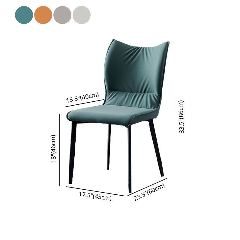 Contemporary PU Leather Dining Chairs Armless Solid Back Side Chairs for Home Use Clearhalo ' kitchen&dining_furn' 'Dining Chairs' 'Dining Tables & Seating' 'dining_chair' 'furn' 'furn_dining_chair' 'Furniture' 'furniture_dining_chair' 'Kitchen & Dining Furniture' 'kitchen' 1200x1200_c9f528f7-273d-4de5-bfef-252b3b39aa03