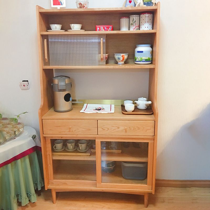 Modern Display Hutch Buffet Glass Door Hutch Cabinet for Dining Room Clearhalo 'Display & China Cabinets' 'display_china_cabinets' 'furn' 'furn_display_china_cabinets' 'Furniture' 'Kitchen & Dining Furniture' 1200x1200_c9f598ec-949f-4c98-a503-9f8dfecdd2f4