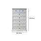 Modern Style White Storage Chest Rustic Solid Wood Chest with Multi Drawers