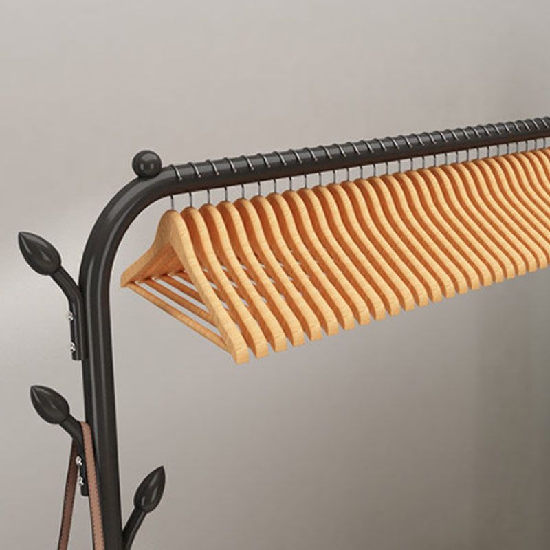 Stable Metallic Coat Hanger Free Standing Coat Rack With Storage Shelving Clearhalo 'Entry & Mudroom Furniture' 'furn' 'furn_hall_tree_coat_racks' 'Furniture' 'Hall Trees & Coat Racks' 'hall_tree_coat_racks' 1200x1200_c9f84709-9a78-49dd-86c2-dc91a3ab55d4