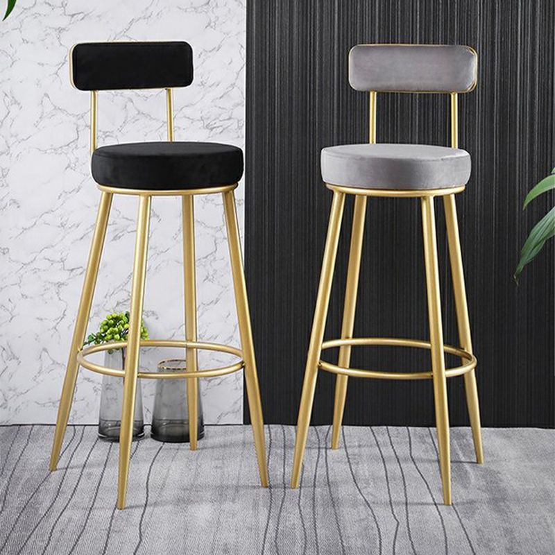 Scandinavian Upholstered Bar Stools Luxury Counter Stools with Metal Legs Clearhalo 'Bar Furniture' 'Bar Stools' 'bar_stools' 'furn' 'furn_bar_stools' 'Furniture' 'furniture_bar_stools' 'Kitchen & Dining Furniture' 1200x1200_c9f98f54-b109-420b-8082-3dbc501c9987