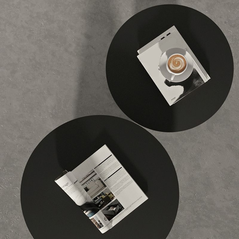 中世紀のモダンな黒/白いカクテルテーブルラウンドコーヒーテーブル